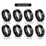 font options for inside engraving on black & silver washer rings