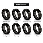 font options for inside engraving on black washer rings