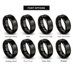 font options for inside engraving on black washer rings