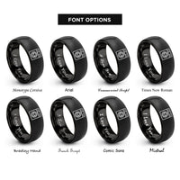 font options for inside engraving on black washer rings