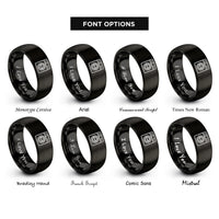 font options for inside engraving on black washer rings