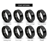 font options for inside engraving on black washer rings