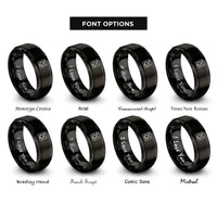 font options for inside engraving on black washer rings