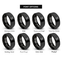 font options for inside engraving on black washer rings