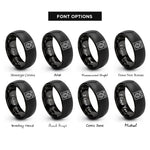 font options for inside engraving on black washer rings
