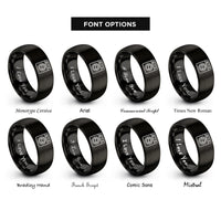 font options for inside engraving on black washer rings