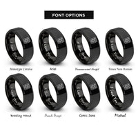 font options for inside engraving on black washer rings