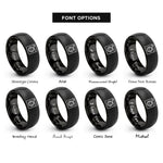 font options for inside engraving on black washer rings