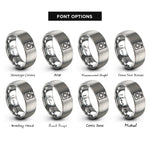 font options for inside engraving on gray washer rings