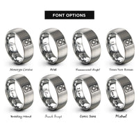 font options for inside engraving on gray washer rings