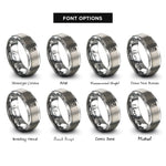 font options for inside engraving on gray washer rings
