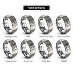 font options for inside engraving on grey washer rings