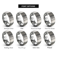 font options for inside engraving on grey washer rings