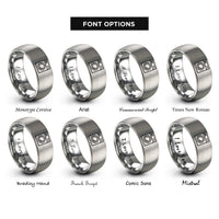 font options for inside engraving on grey washer rings