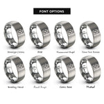 font options for inside engraving on grey washer rings