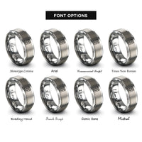 font options for inside engraving on gray washer rings