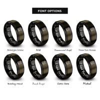 font options for inside engraving on gunmetal & black washer rings