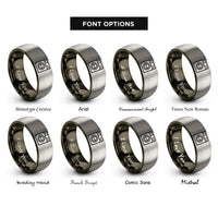 font options for inside engraving on gunmetal & grey washer rings