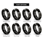 font options for inside engraving on black & gray wastegate rings