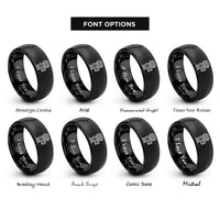 font options for inside engraving on black wastegate rings