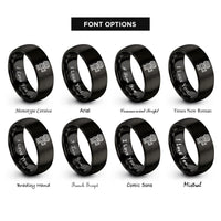 font options for inside engraving on black wastegate rings