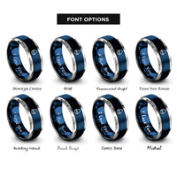 font options for inside engraving on blue & grey water rings