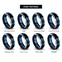 font options for inside engraving on blue & grey water rings