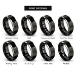 font options for inside engraving on black & grey water bottle rings