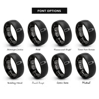 font options for inside engraving on black water bottle rings