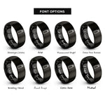 font options for inside engraving on black water bottle rings
