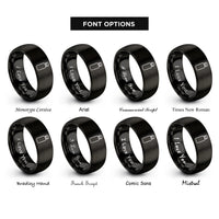 font options for inside engraving on black water bottle rings