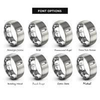 font options for inside engraving on silver water bottle rings