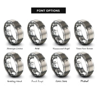 font options for inside engraving on grey water bottle rings