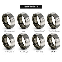 font options for inside engraving on gunmetal & grey water bottle rings