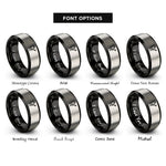 font options for inside engraving on black & gray water can rings