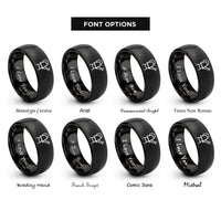 font options for inside engraving on black water can rings