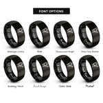 font options for inside engraving on black water can rings