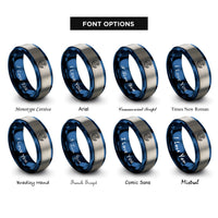 font options for inside engraving on blue & grey water crest rings