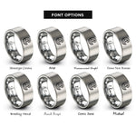 font options for inside engraving on grey water crest rings