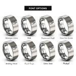font options for inside engraving on gray water cup droplet rings