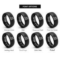 font options for inside engraving on black water depth rings