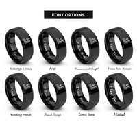 font options for inside engraving on black water depth rings