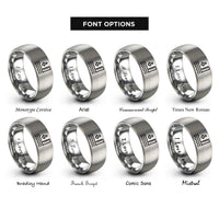 font options for inside engraving on gray water depth rings