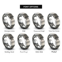 font options for inside engraving on gray water depth rings