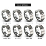 font options for inside engraving on grey water rings