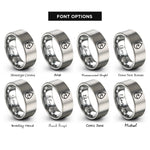 font options for inside engraving on gray water rings