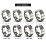 font options for inside engraving on grey water rings
