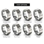 font options for inside engraving on grey water rings