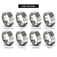 font options for inside engraving on grey water rings