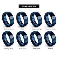 font options for inside engraving on blue water ripple rings